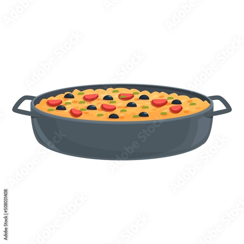 Paella shrimp icon cartoon vector. Food shrimp. Cuisine dish