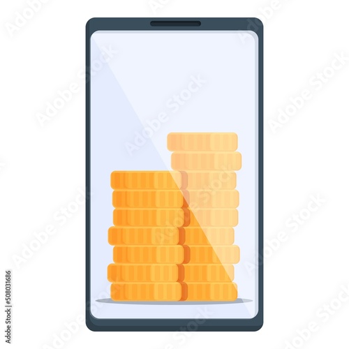 Smartphone online money icon cartoon vector. Blog funnel. Profit lead