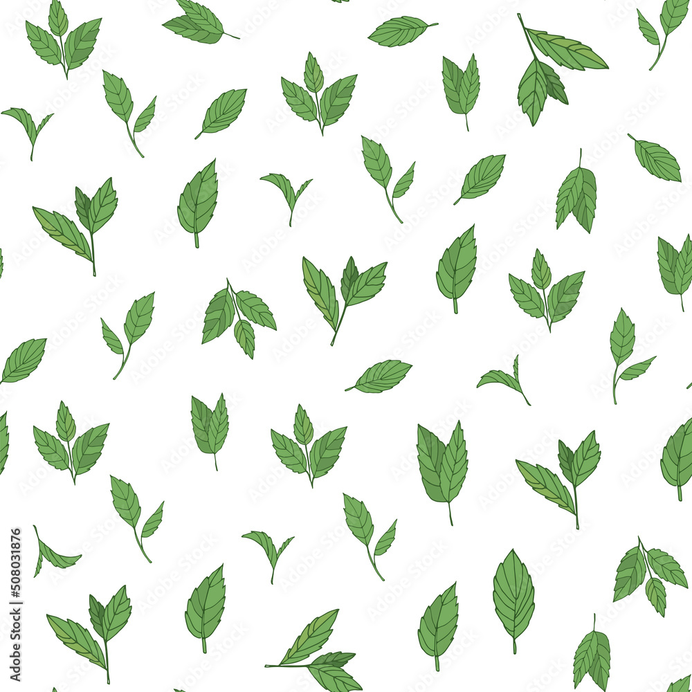 tea leaves vector seamless pattern tea leaves vector seamless pattern