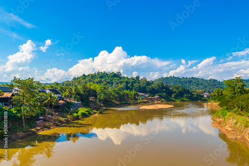 Panorama of the landscape Mekong river and Luang Prabang Laos.