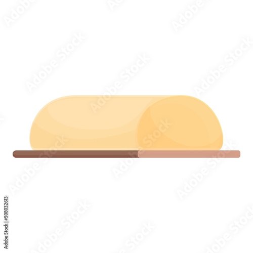 Liver gras pate roll icon cartoon vector. Goose food. Meat ham
