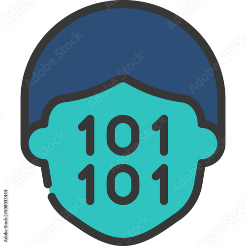 Binary Code Human Icon