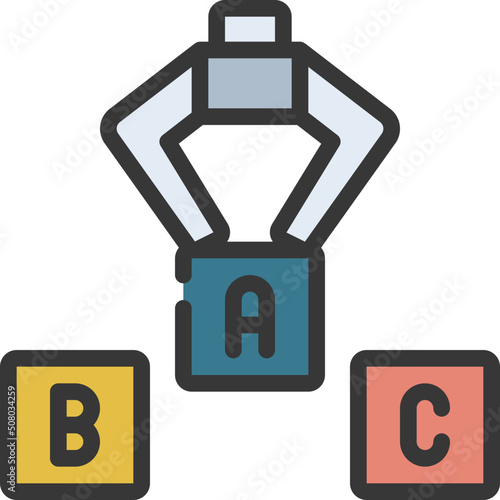 Robot Spelling blocks Icon