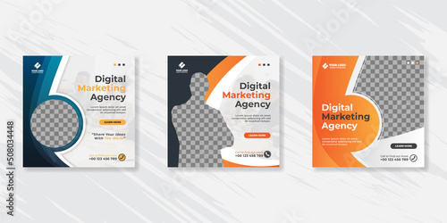 Digital business marketing social media post template.