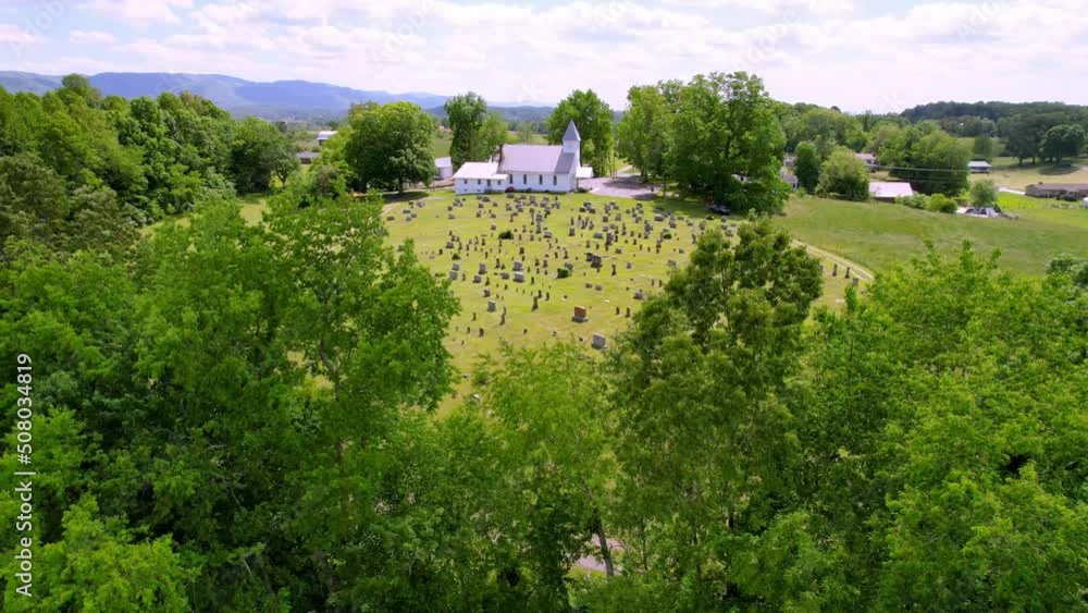 aerail slow push over treetops to reveal beautiful church near damascus and abingdon virginia aerail slow push over treetops to reveal beautiful church near damascus and abingdon virginia