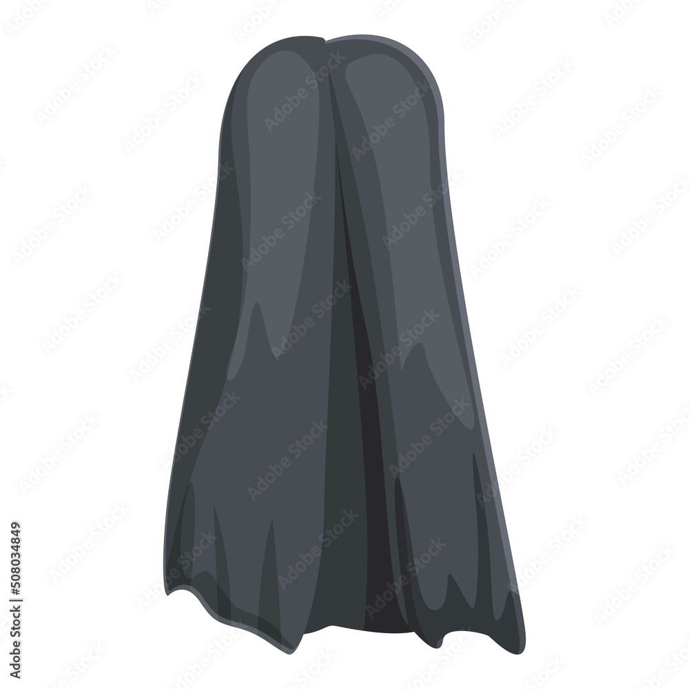 Black cloak icon cartoon vector. Vampire mantle. Kind back Black cloak icon cartoon vector. Vampire mantle. Kind back