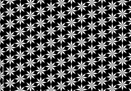 sharp diamond pattern with black and white colour marijuana abstract