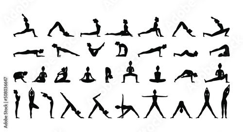 Fotografie, Obraz Young woman doing yoga or pilates exercises