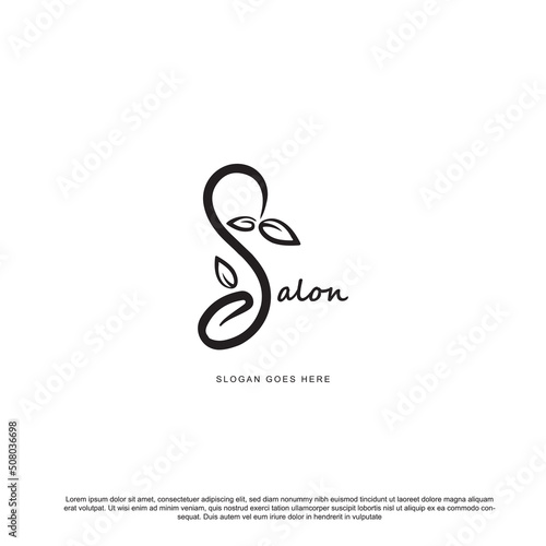Letter S branch with leaves logo design for your business
