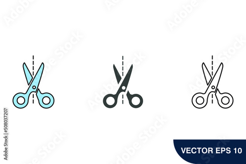 Scissors cut icons  symbol vector elements for infographic web