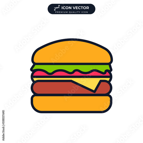 burger icon symbol template for graphic and web design collection logo vector illustration