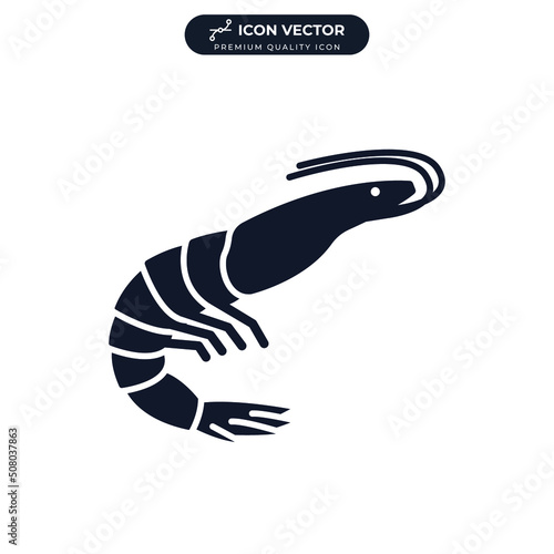shrimp icon symbol template for graphic and web design collection logo vector illustration