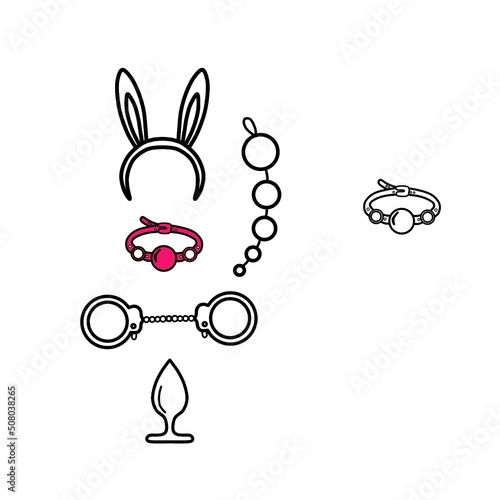 Illustration of a sex toy. Artificial phallus isolated on a white background.
