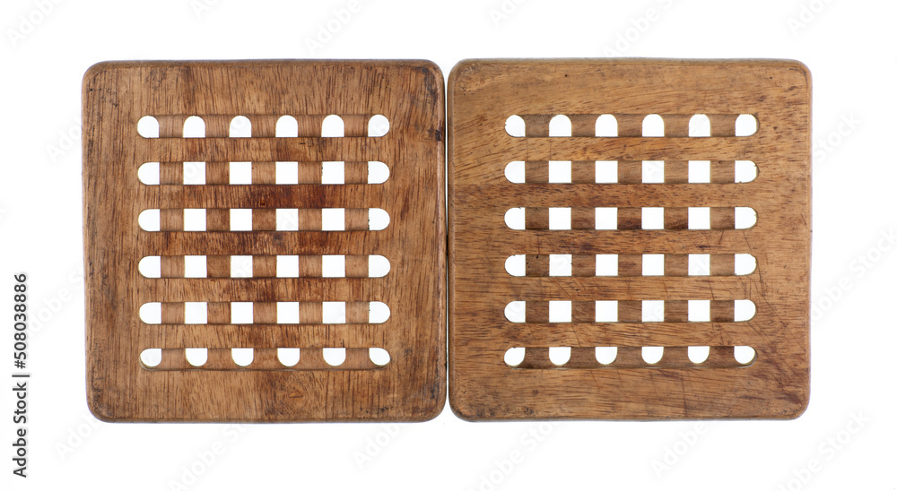 wooden kitchen stand isolated on white background