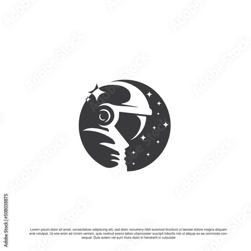 astronaut star logo icon vector template