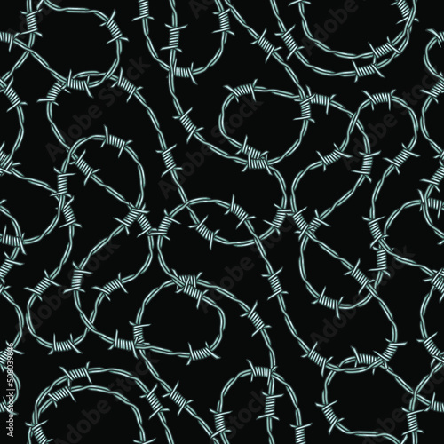 Vector Abstract Barb Wire Seamless Pattern