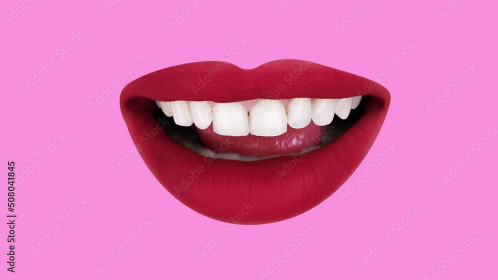 Cutout of womans full red lips Cutout of womans full red lips