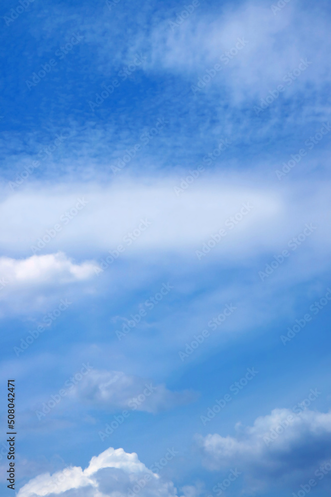 Bright Blue Sky with Different Types of Pure White Clouds