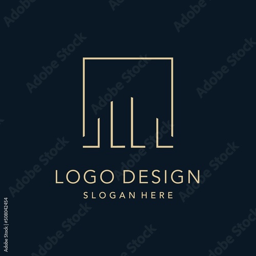 Initials LL logo square lines shape style, classy elegant logo design