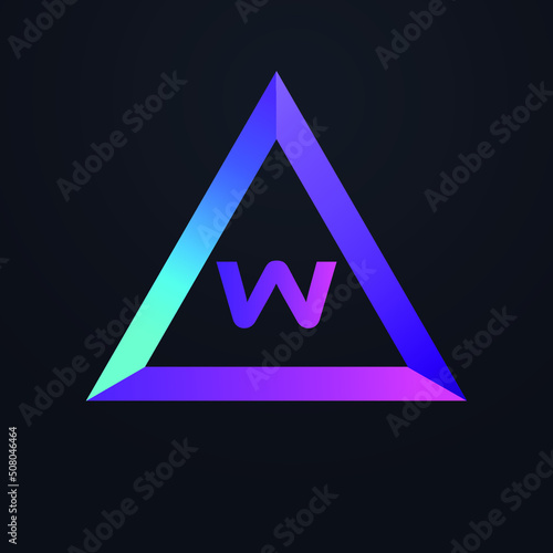 Premium 3D Initial letter W logo, triangle icon design, vector illustration
