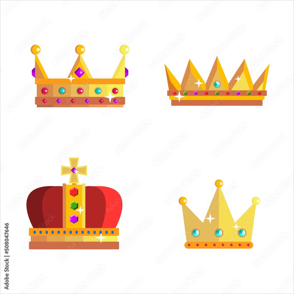 Stock vector set of crown vector golden royal jewelry. Symbol of king ...