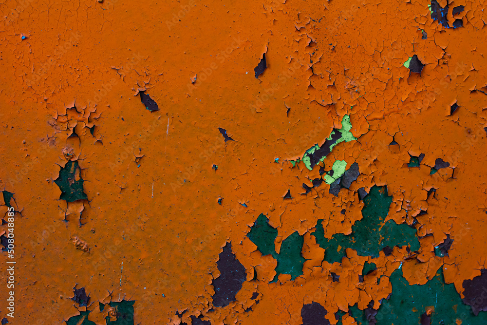 Texture of peeling orange paint macro Texture of peeling orange paint macro