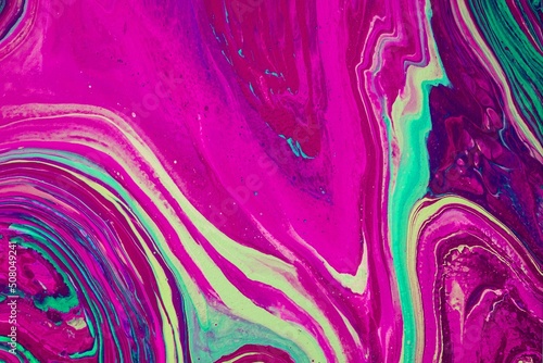 Beautiful fluid art natural luxury painting. Marbleized effect. Ancient oriental drawing technique. Purple and turquoise colors. Abstract decorative marble texture. 
