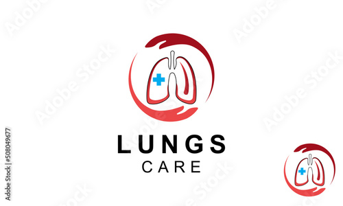 Lungs Care Logo Design template. medical lung and care logo designs for health services are simple and modern.