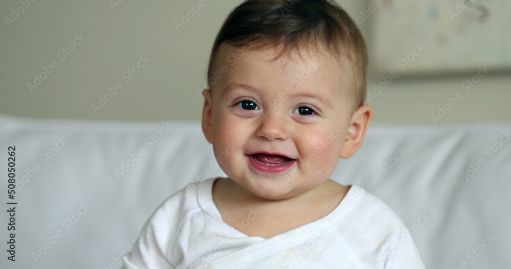 Beautiful baby toddler boy child portrait smiling to camera