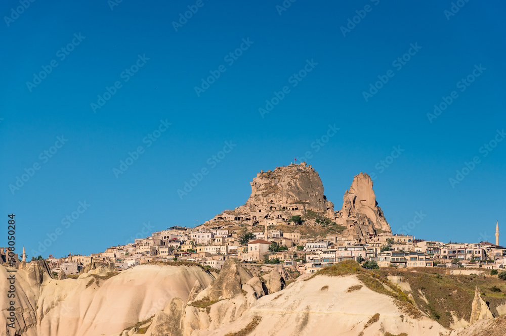 catle of Uchisar in the morning in Cappadocia catle of Uchisar in the morning in Cappadocia