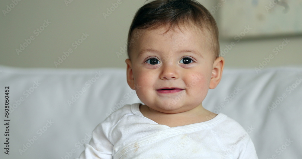 Beautiful baby toddler boy child portrait smiling to camera