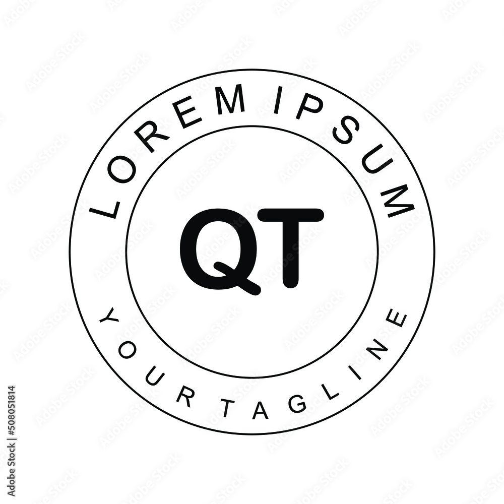 QT initial circle company logo black white background Stock Vector | Adobe  Stock