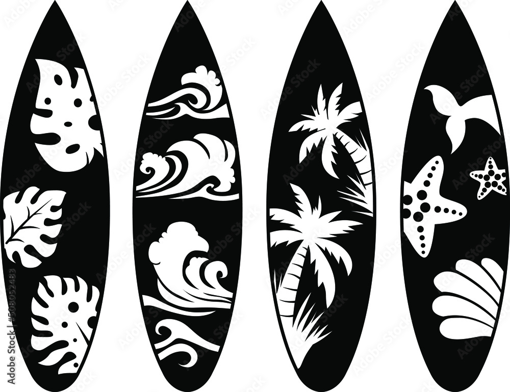 Stockvector Surfboards vector, Surf vector, Surfing, Surf Board ...