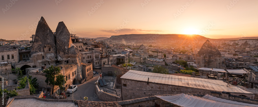 Cappadocia sunrise over the city of Göreme