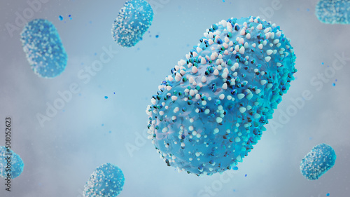Monkey pox virus 3D closeup abstract illustration photo