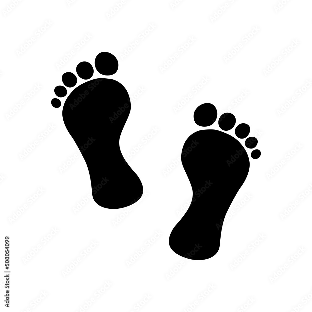Human footprints on a white background. Vector illustration Human footprints on a white background. Vector illustration