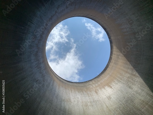 Foto Cooling tower of a nuclear power plant in France