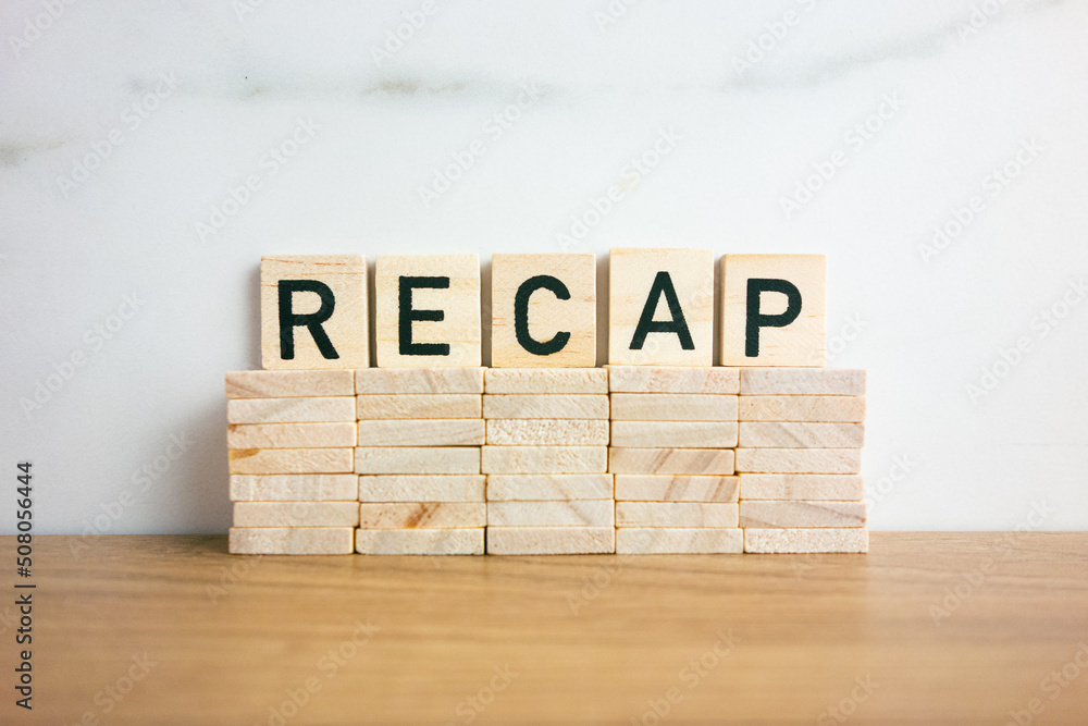Recap word from wooden blocks Stock Photo | Adobe Stock