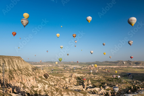 hot air balloon in the sky above Cappadocia © schame87