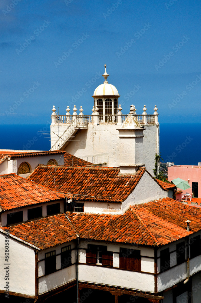 Traditional canarian architecture in La Orotava, Tenerife, Canary Islands, Spain