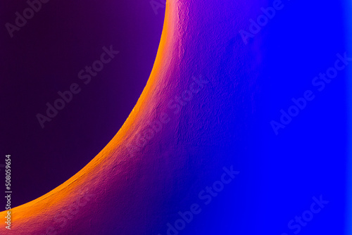 Background in the dark with a pattern of moon sample eclipse abstract design modern interior wall with blue neon light template night background