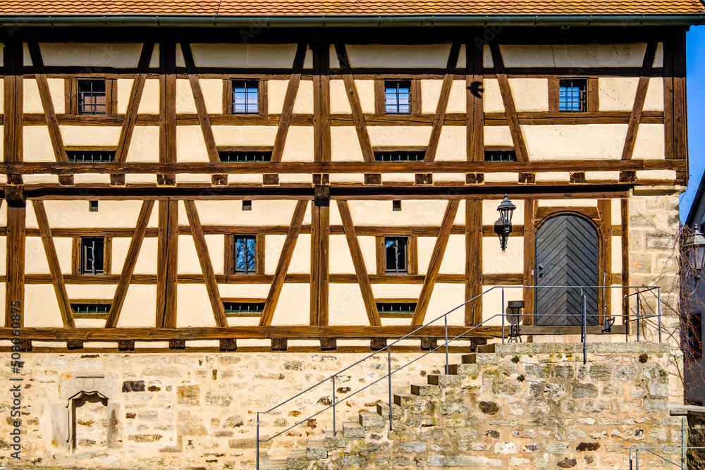 typical half timbered facade in germany typical half timbered facade in germany