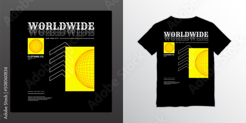 Worldwide writing design, suitable for screen printing t-shirts, clothes, jackets and others