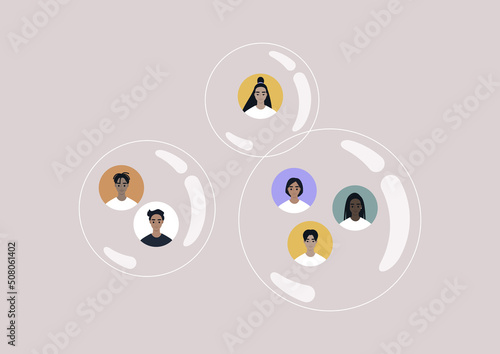 A filter bubble, an echo chamber, an environment where a person only encounters information or opinions that reflect and reinforce their own