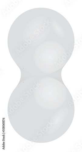 White gym facial ball. vector