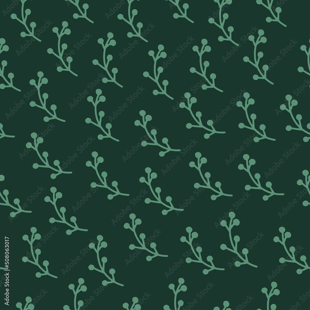 botanical seamless pattern on dark green background eps botanical seamless pattern on dark green background eps