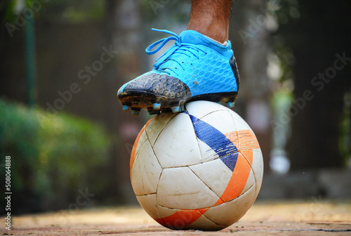 football image - foot is above football