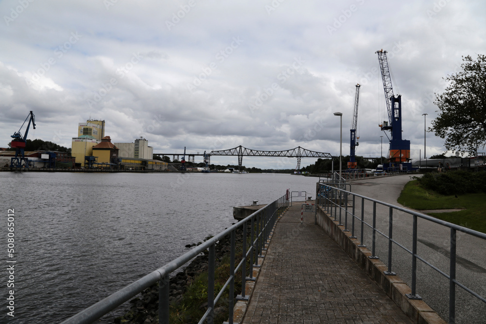 Hochbrücke über den Nord-Ostsee Kanal in Rendsburg, Deutschland