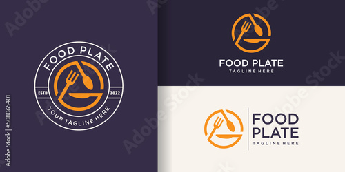 Food group logo design with creative modern concept Premium Vector