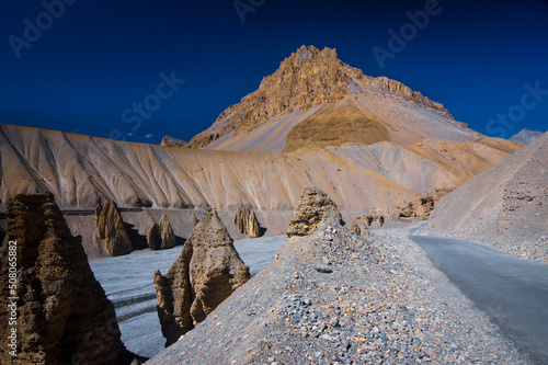 Mountains in winter in Spiti valley, India